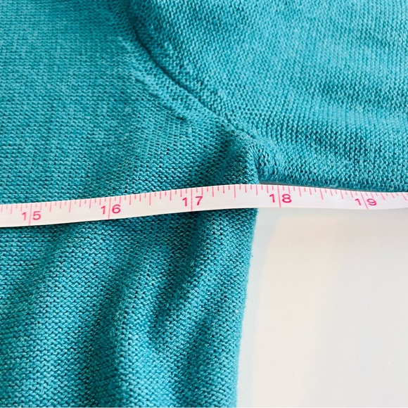 Cabi Small V Neck Button Front Teal Turquoise Sweater Cardigan Cotton Spring - Picture 8 of 10